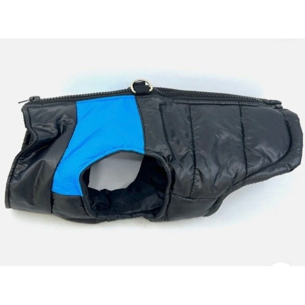 NEW XL Dog Coat with Zipper Quilted Nylon W/ Leash Loops